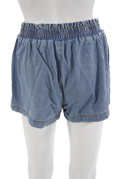 LNA Unisex 90s Solid Blue Cotton Shorts Size XS