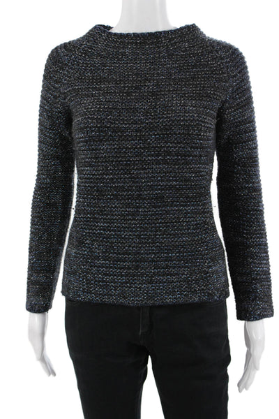 Maje Unisex Pullover Sweater Black Crew Neck Long Sleeve Wool Blend Size 2