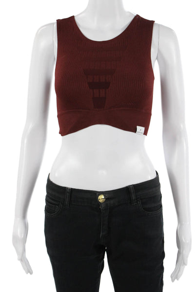 Veronica Beard Women Cropped Brown Tank Sleeveless Round Neck Size 2XS