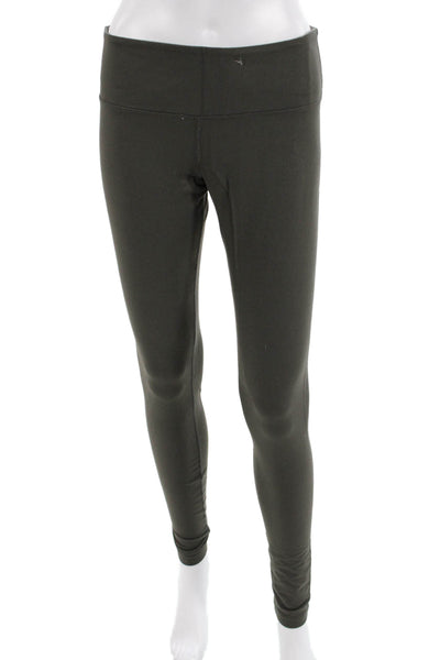 Lululemon Womens Ankle Leggings Dark Gray Nylon Army Size 8