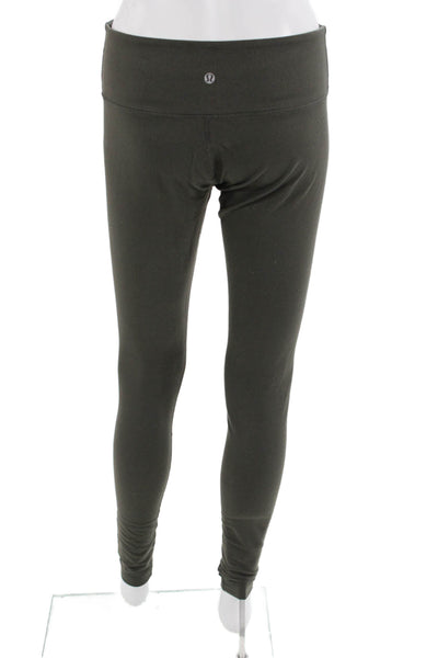 Lululemon Womens Ankle Leggings Dark Gray Nylon Army Size 8