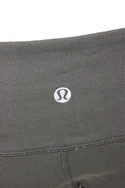 Lululemon Womens Ankle Leggings Dark Gray Nylon Army Size 8