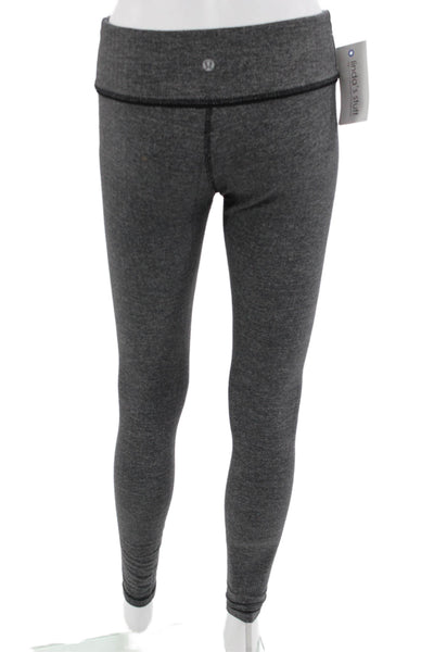 Lululemon Women Ankle Jeggings Dark Gray Herringbone Nylon Size 6