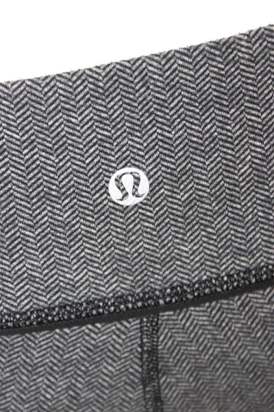 Lululemon Women Ankle Jeggings Dark Gray Herringbone Nylon Size 6
