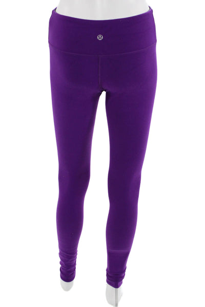 Lululemon Women Ankle Leggings Purple Nylon Size 6