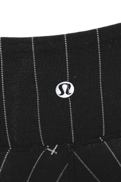 Lululemon Womens Ankle Jeggings Black Striped Nylon Lycra Size 2