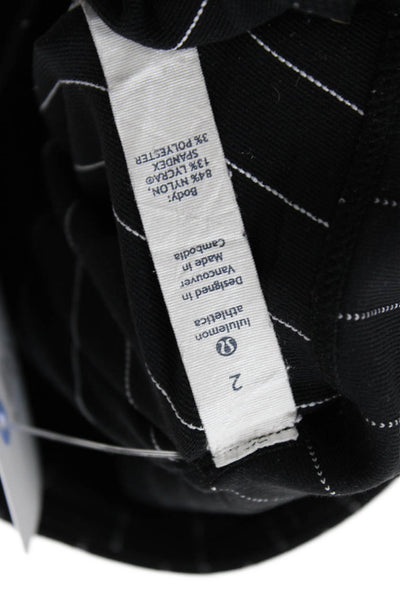 Lululemon Womens Ankle Jeggings Black Striped Nylon Lycra Size 2