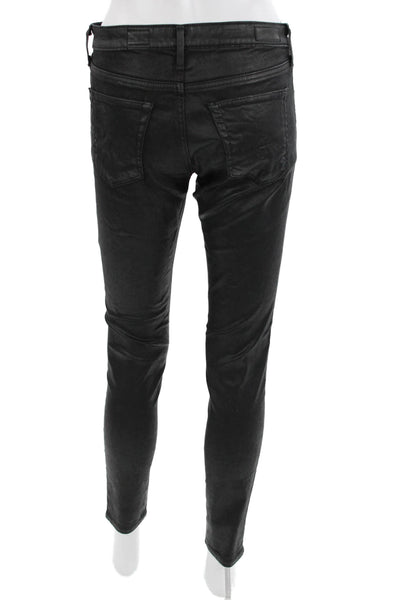 AG Womens Skinny Ankle Black Jeans Mid Rise Size 27