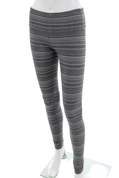 Lululemon Women Ankle Jeggings Dark Gray Striped Nylon Size 6