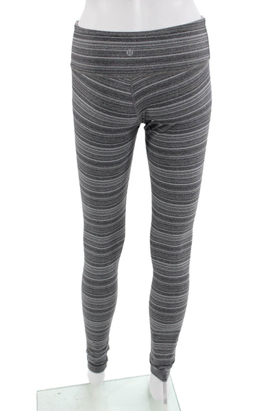 Lululemon Women Ankle Jeggings Dark Gray Striped Nylon Size 6