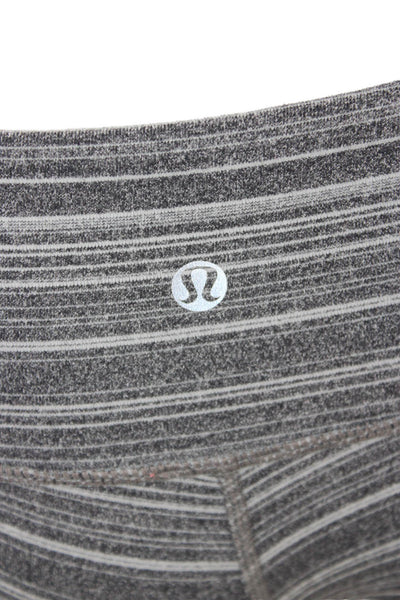Lululemon Women Ankle Jeggings Dark Gray Striped Nylon Size 6