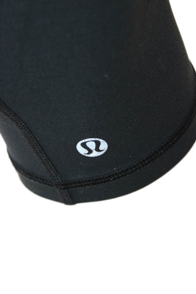 Lululemon Womens Cropped Capri Leggings Black Nylon Zip Size 6
