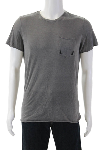 Osklen Mens Gray Viscose Crew Neck Short Sleeve T-Shirt Size S