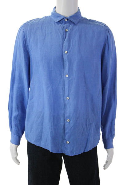 Brooks Brothers Mens Cotton Checkered Collared Button-Down Shirt Blue Size M