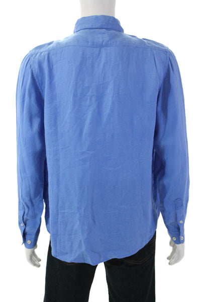Brooks Brothers Mens Cotton Checkered Collared Button-Down Shirt Blue Size M