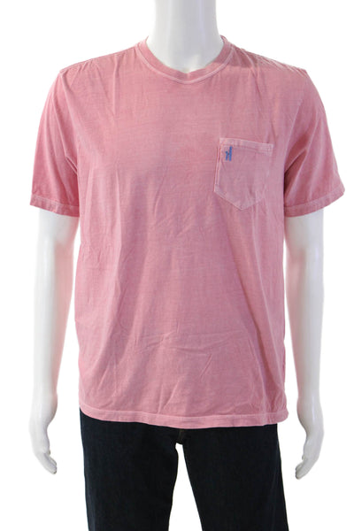 Johnnie-o Mens Pink Cotton Crew Neck Short Sleeve T-Shirt Size M
