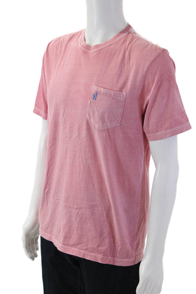 Johnnie-o Mens Pink Cotton Crew Neck Short Sleeve T-Shirt Size M