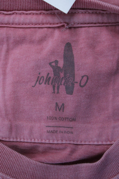 Johnnie-o Mens Pink Cotton Crew Neck Short Sleeve T-Shirt Size M