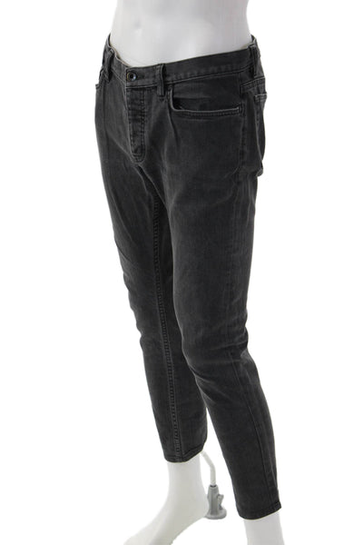 John Varvatos Star USA Mens Skinny Cropped Ankle Dark Gray Jeans Size 33