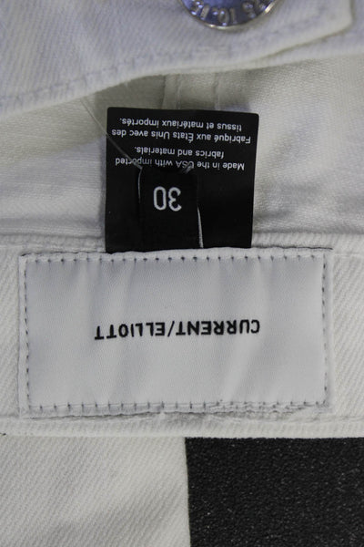 Current/Elliott Womens Cropped White Jeans Size 30