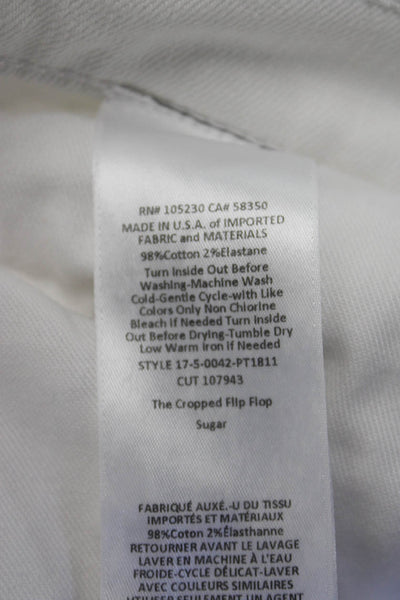 Current/Elliott Womens Cropped White Jeans Size 30