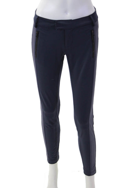 Lululemon Womens Ankle Dress Pants Dark Blue Nylon Button Inseam 28 Size 2