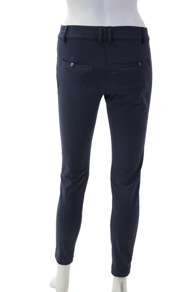 Lululemon Womens Ankle Dress Pants Dark Blue Nylon Button Inseam 28 Size 2