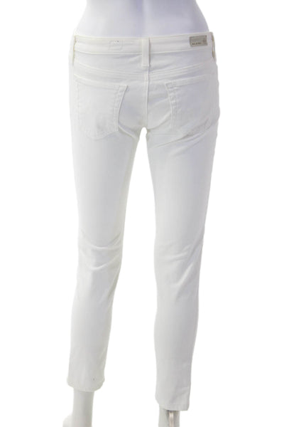 AG Adriano Goldschmied Womens Skinny Ankle Jeans White High Rise Petite Size 27