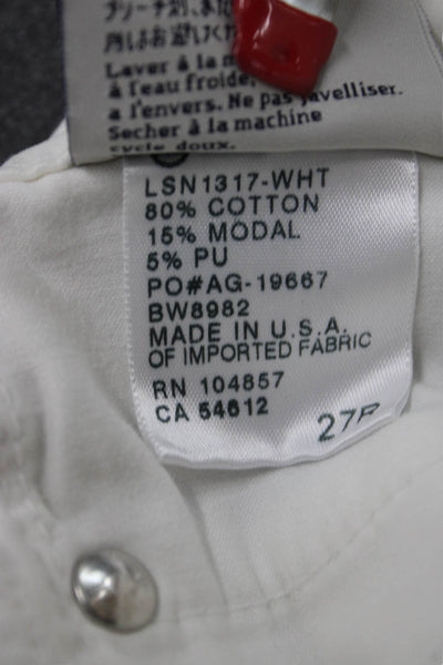 AG Adriano Goldschmied Womens Skinny Ankle Jeans White High Rise Petite Size 27