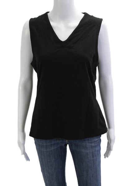 Lululemon Women Basic Black Nylon V-Neck Sleeveless Tank Size 14