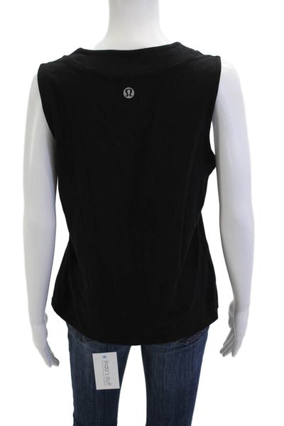Lululemon Women Basic Black Nylon V-Neck Sleeveless Tank Size 14
