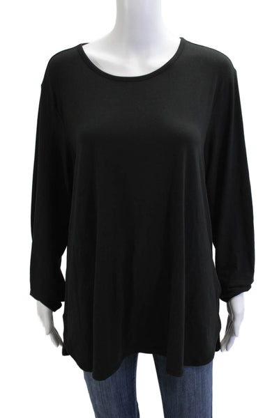 J. Jill Womens Black Basic Long Sleeve T-Shirt Size XL