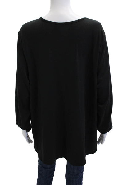 J. Jill Womens Black Basic Long Sleeve T-Shirt Size XL