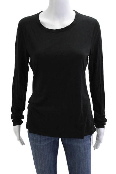 Elie Tahari Womens Black Jersey Long Sleeve Crew Neck T-Shirt Size L