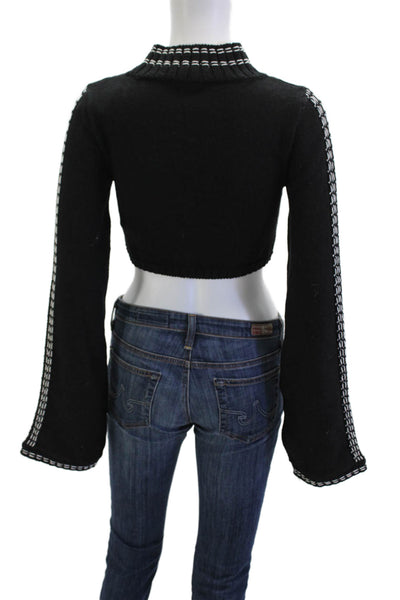 Zara Women Black Mock Neck Long Sleeve Pullover Sweater Size S