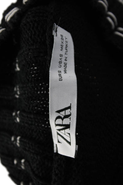 Zara Women Black Mock Neck Long Sleeve Pullover Sweater Size S