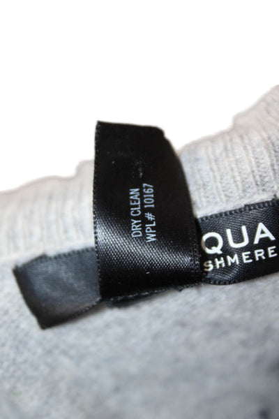 Aqua Womens Pullover Sweater 100% Cashmere Crew Neck Gray Heart Size S
