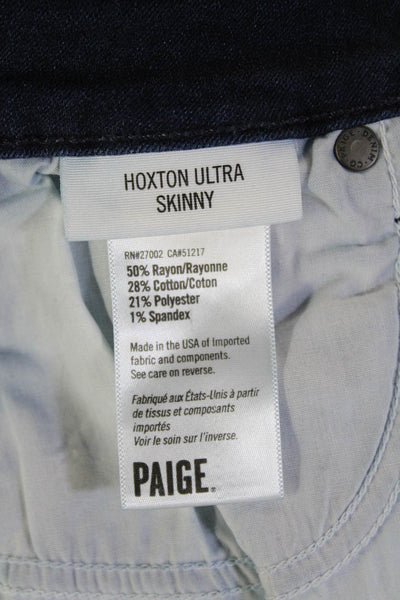 Paige Womens Skinny Dark Blue Jeans Mid Rise Size 28