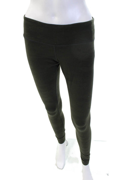 Lululemon Womens Ankle Leggings Black Nylon Army Size 6