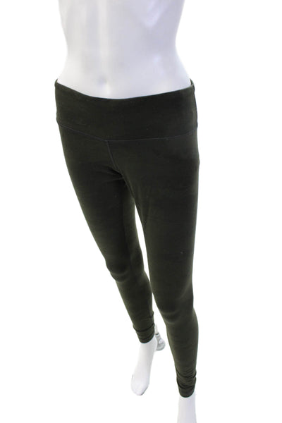 Lululemon Womens Ankle Leggings Black Nylon Army Size 6
