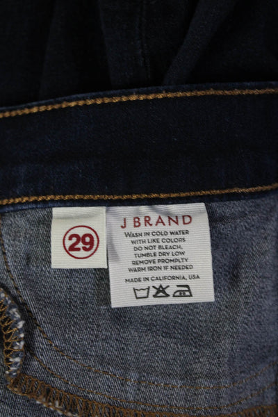 J Brand Womens Skinny Jegging Dark Blue Mid Rise 28 Inseam Size 29