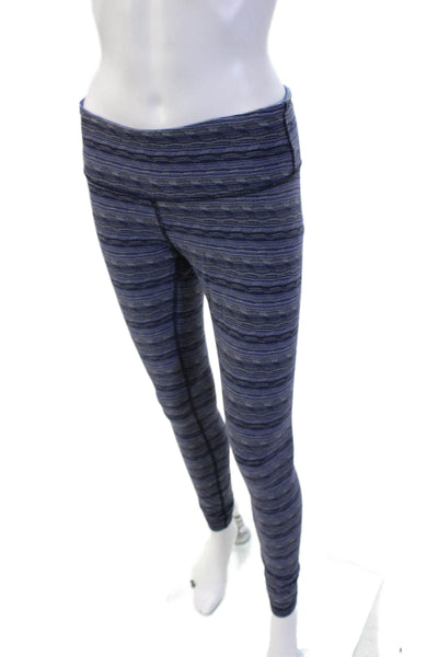 Lululemon Womens Dark Blue Herringbone Nylon Ankle Leggings Size 8