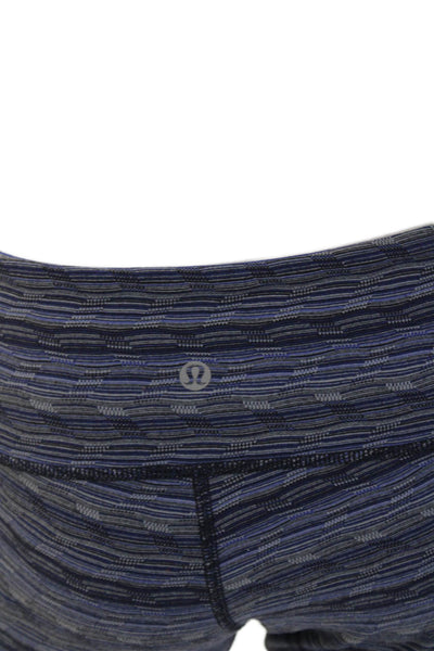 Lululemon Womens Dark Blue Herringbone Nylon Ankle Leggings Size 8