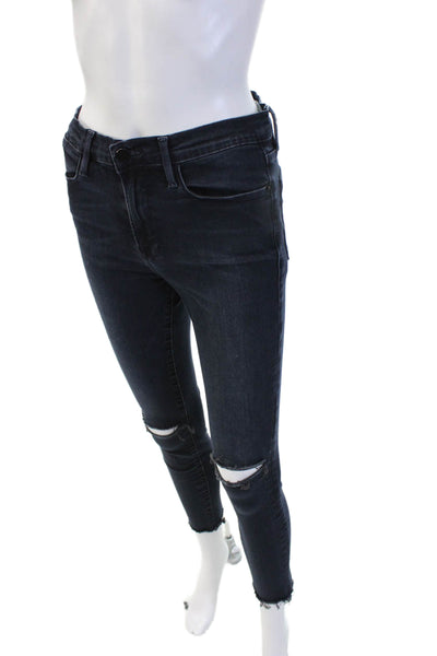 Frame Denim Womens Skinny Ankle Jeans Dark Blue High Rise Size 29