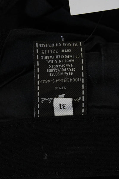 7 For All Mankind Womens Ankle Jeggings Black Button Front Size 31