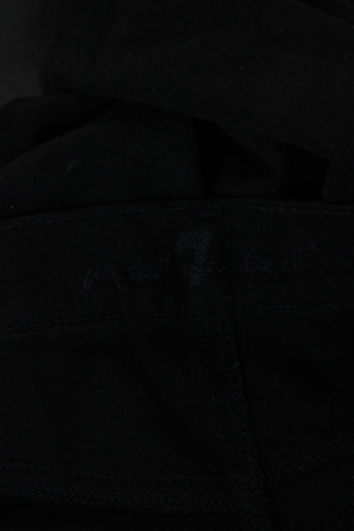 7 For All Mankind Womens Ankle Jeggings Black Button Front Size 31