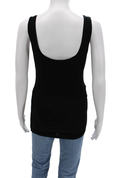 De Philo Women Basic Sleeveless Tank Black Rayon Spandex Size M