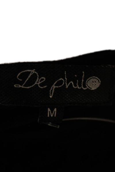 De Philo Women Basic Sleeveless Tank Black Rayon Spandex Size M