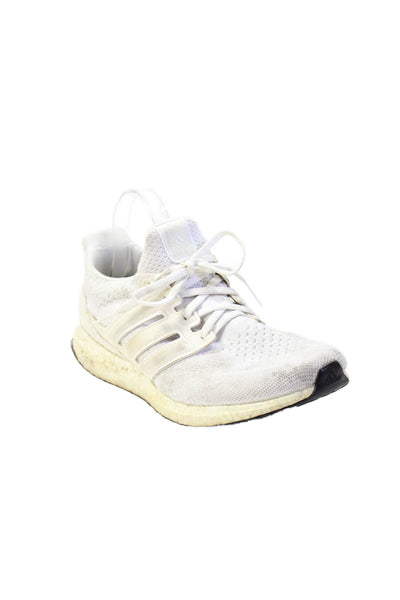 Adidas Mens Lace Up Knit Ultra Boost Running Sneakers White Size 10