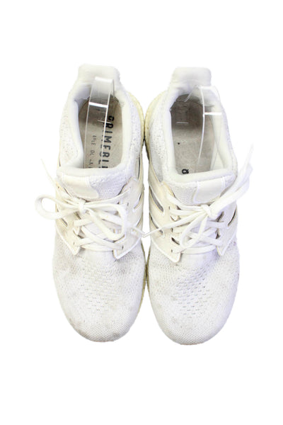 Adidas Mens Lace Up Knit Ultra Boost Running Sneakers White Size 10